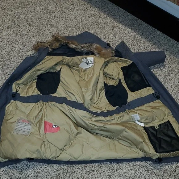 W's XS Woolrich Wool, Down, Real Fur Coat - Picture 8 of 14